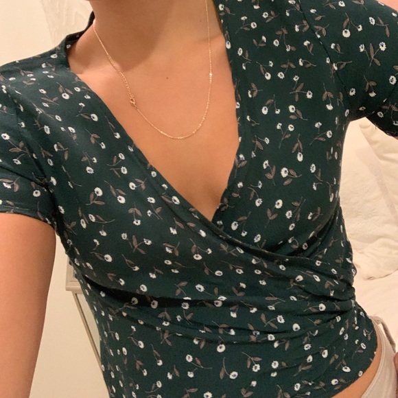 Brandy Melville Tops - Brandy Melville Green Rae Wrap top